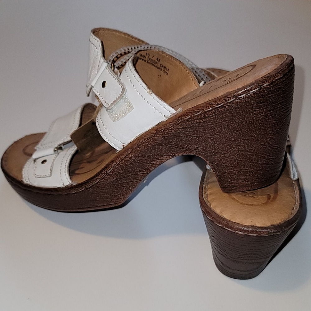 NEW Born Slip On Adjustable Wedge Sandal White 10 - Picture 7 of 7